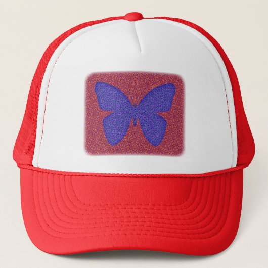 Paarse en rode vlinder trucker pet (Voorkant)