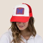 Paarse en rode vlinder trucker pet (In situ)