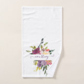 Paarse en rode waterverf bad handdoek (Handdoek)