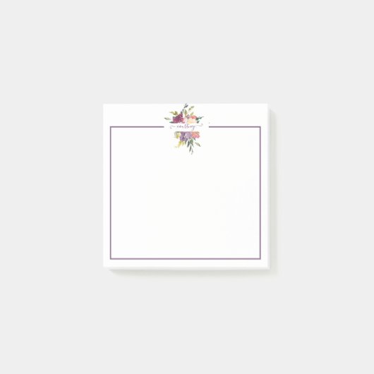 Paarse en rode waterverf post-it® notes (Voorkant)