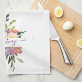 Paarse en rode waterverf theedoek (Quarter Fold)