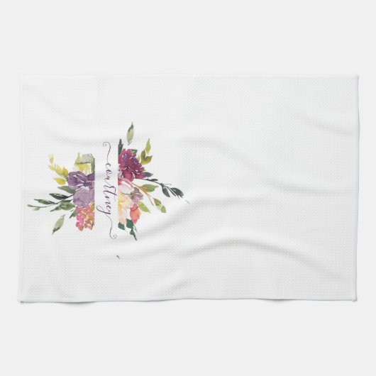 Paarse en rode waterverf theedoek (Horizontaal)