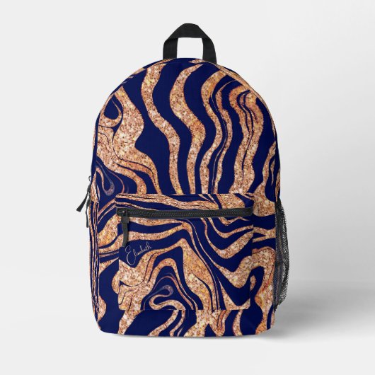 Paarse en Roos gouden glitter toevoegen Jouw naam  Bedrukte Rugzak (Voorkant)