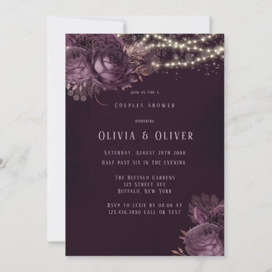 Paarse en Roos gouden peroneschower Kaart (Voorkant)