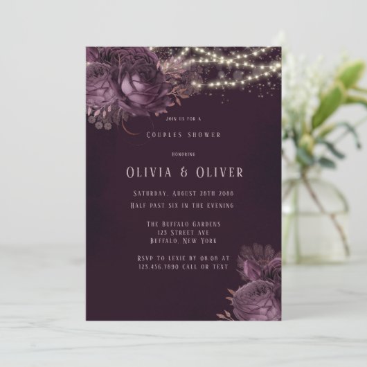 Paarse en Roos gouden peroneschower Kaart (Staand voorkant)