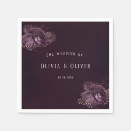 Paarse en Roos gouden pony's (Floral Wedding) Servet