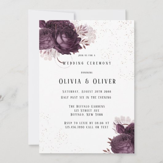 Paarse en Roos gouden pony's Glitter Weddenschap Kaart (Voorkant)