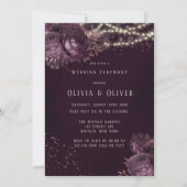 Paarse en Roos gouden pony's Glitter Weddenschap Kaart (Voorkant)