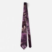 Paarse en Roos goudpony Floral Wedding Groom Stropdas (Voorkant)