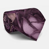 Paarse en Roos goudpony Floral Wedding Groom Stropdas (Opgerold)