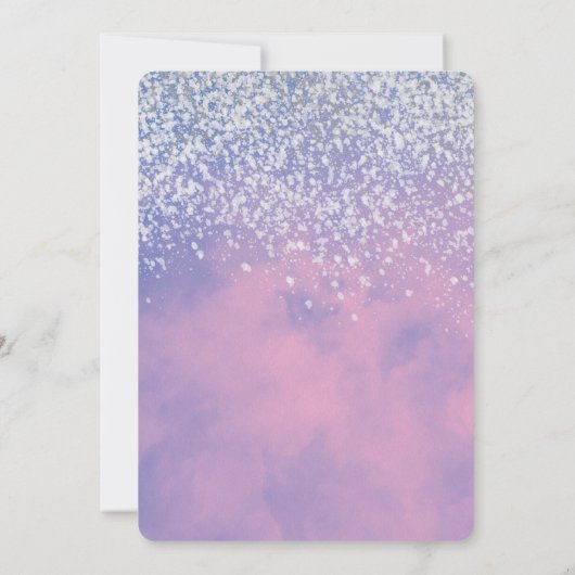 Paarse en roze 4e verjaardag ballon kaart (Achterkant)