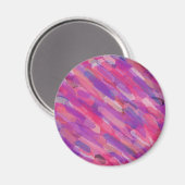 Paarse en Roze Abstract Patroon Magneet (Voorkant / Achterkant)