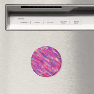 Paarse en Roze Abstract Patroon Magneet