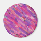 Paarse en Roze Abstract Patroon Magneet (Voorkant)