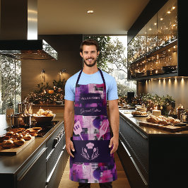 Paarse en roze Abstract - Vetgedrukte monochrome k Schort