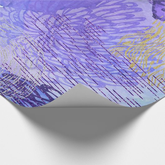 Paarse en roze Abstracte achtergrond Cadeaupapier (Hoek)