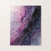 Paarse en Roze Abstracte Fluid Art Legpuzzel (Verticaal)