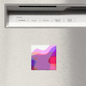 Paarse en roze Abstracte kunst 109 Magneet (Insitu (Vaatwasser))