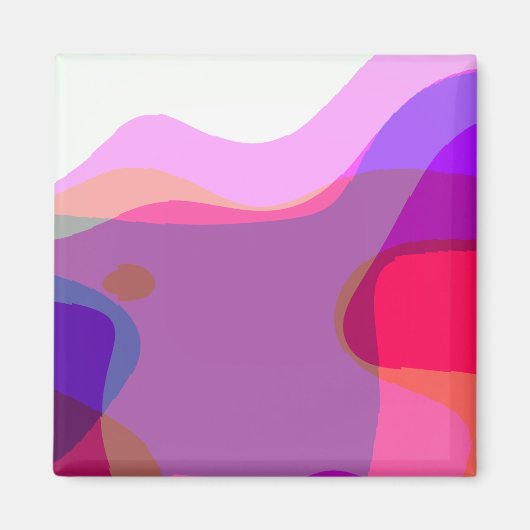 Paarse en roze Abstracte kunst 109 Magneet (Voorkant)