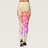 Paarse en roze Abstracte Leggings (Achterkant)