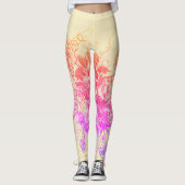 Paarse en roze Abstracte Leggings (Voorkant)