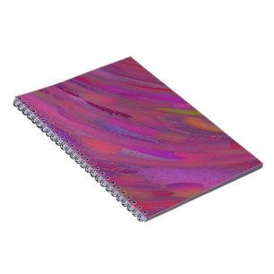 Paarse en roze Abstracte spiraallaptop Notitieboek
