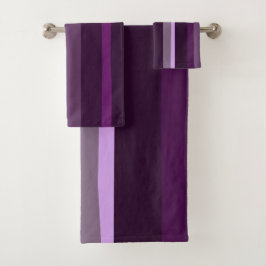 Paarse en roze Abstracte strepen Bad Handdoek