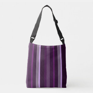 Paarse en roze Abstracte strepen Crossbody Tas
