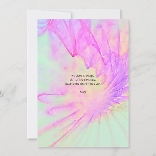 Paarse en roze Abstracte Waterverf, Kaart (Achterkant)