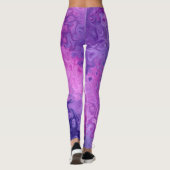 Paarse en roze achtergrond leggings (Achterkant)