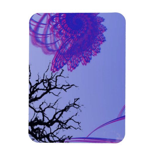 Paarse en roze afmetingen in het bos magneet (Verticaal)