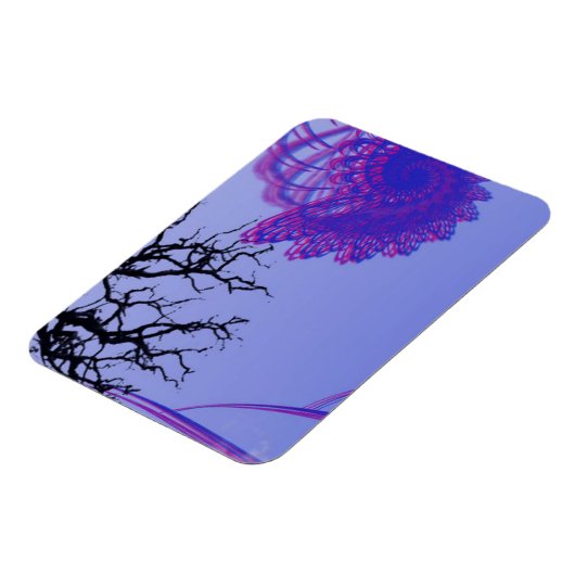 Paarse en roze afmetingen in het bos magneet (Linkerzijde)