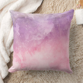 Paarse en roze aquarel abstracte kussenhoes kussen