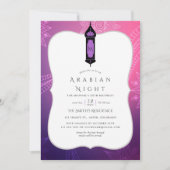 Paarse en roze Arabische Nacht Kaart (Voorkant)