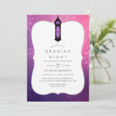 Paarse en roze Arabische Nacht Kaart (Staand voorkant)