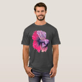 Paarse en roze bètavis t-shirt (Voorkant volledig)