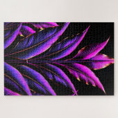 Paarse en roze bladeren legpuzzel (Horizontaal)