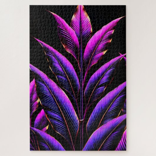 Paarse en roze bladeren legpuzzel (Verticaal)