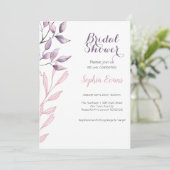 Paarse en roze bladeren wit Vrijgezellenfeest Kaart (Staand voorkant)