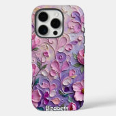 Paarse en roze bloei abstractie Case-Mate iPhone case (Achterkant)