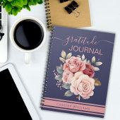 Paarse en roze bloem dankbaarheid Journal notitieb Notitieboek