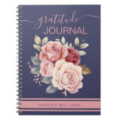 Paarse en roze bloem dankbaarheid Journal notitieb Notitieboek (Voorkant)