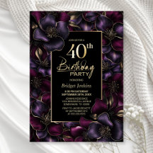 Paarse en Roze Bloemen 40ste Verjaardagsfeest