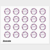 Paarse en Roze Bloemen Afstuderen Sticker (Vel)