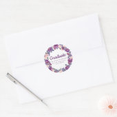 Paarse en Roze Bloemen Afstuderen Sticker (Envelop)