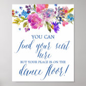 Paarse en roze bloemen Bodemafbrekende bordjes Poster (Voorkant)