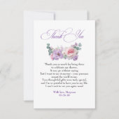 Paarse en Roze Bloemen Botanische Dank U Bedankkaart (Voorkant)