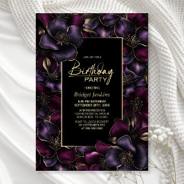 Paarse en Roze Bloemen Elke Leeftijd Verjaardagsfe Kaart