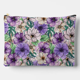 Paarse en roze bloemen etui