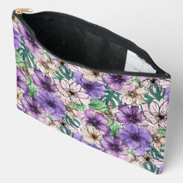 Paarse en roze bloemen etui